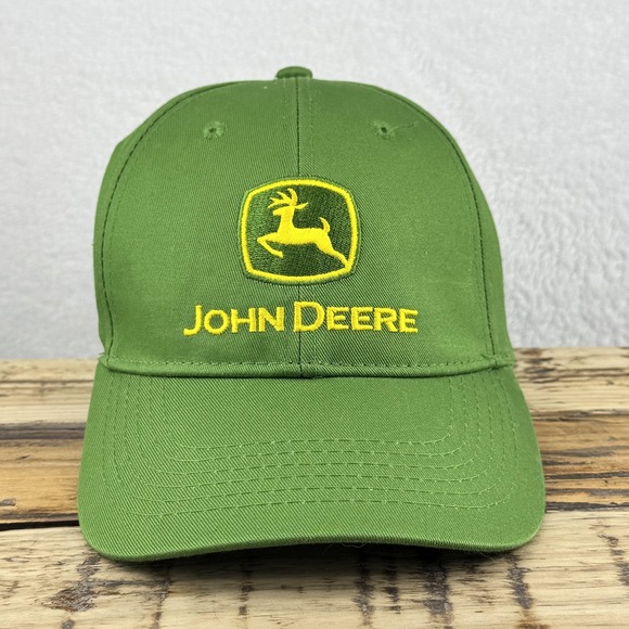 John Deere Hat Cap Strap Back Mens Green Embroidered Logo Nothing Runs Slogan‎